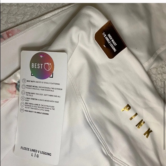 New Pink Victoria’s Secret Fleece Leggings - Picture 4 of 4